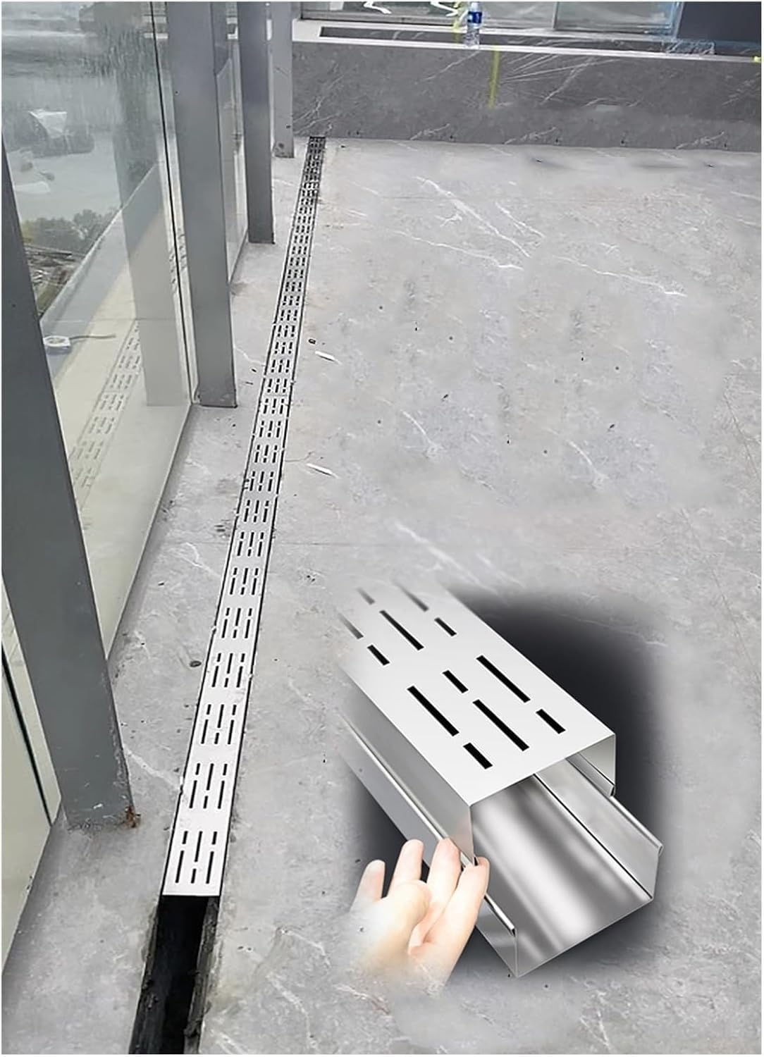 stainless steel drain cover,removable grate channel drain,stainless steel trench grate pros cons,narrow tile channel drain cover,rustproof outdoor drain grate,customizable length drain cover - detailed features and technical specifications