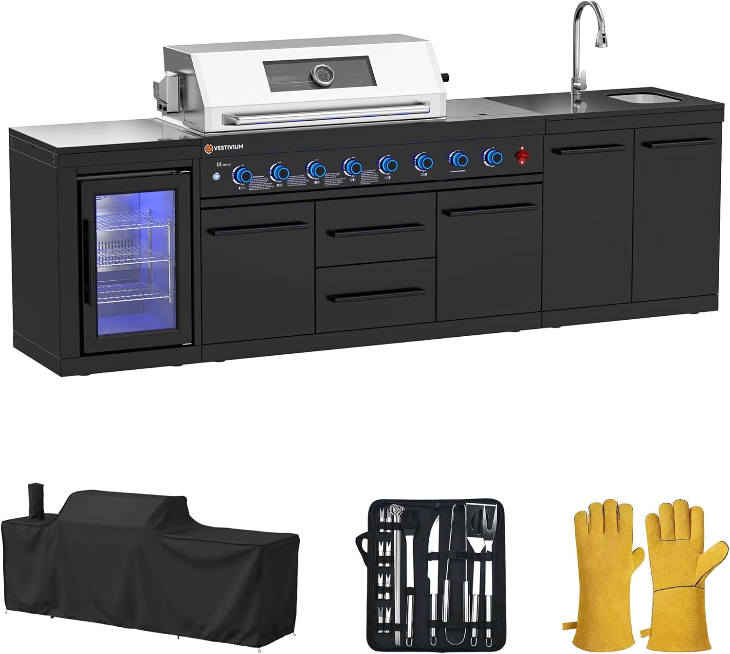VESTIVIUM all-in-one outdoor kitchen review,should I buy VESTIVIUM outdoor kitchen,VESTIVIUM outdoor kitchen pros cons,best all-in-one outdoor kitchen,VESTIVIUM modular grill station - detailed features and technical specifications